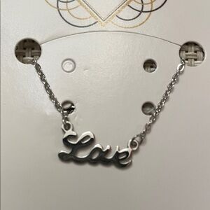 Silver 'Love' Necklace Stainless Steel